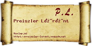 Preiszler Lóránt névjegykártya
